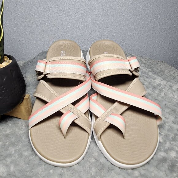 Skechers Shoes - Skechers Women's On the Go 600 Summit Multicolor Striped Sandals - Size 8